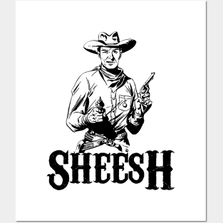 Sheesh Cowboy Black Print Posters and Art